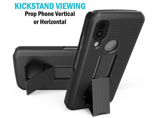 Black Grid Texture Slim Hard Case Cover with Kickstand for CAT S62 PRO Phone