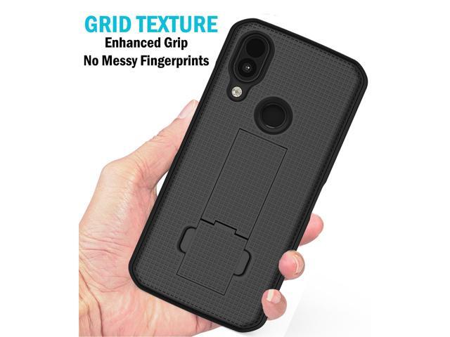 Black Grid Texture Slim Hard Case Cover with Kickstand for CAT S62 PRO Phone