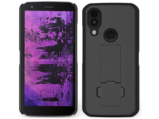 Black Grid Texture Slim Hard Case Cover with Kickstand for CAT S62 PRO Phone