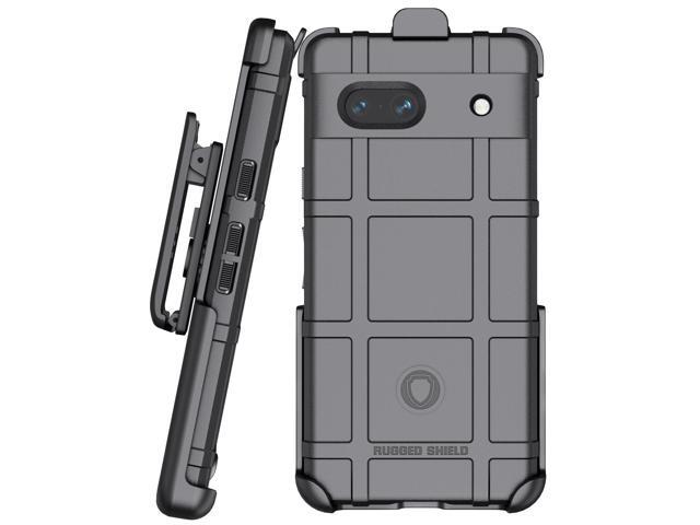 Black Rugged Case and Belt Clip Holster for Google Pixel 7A (2023)