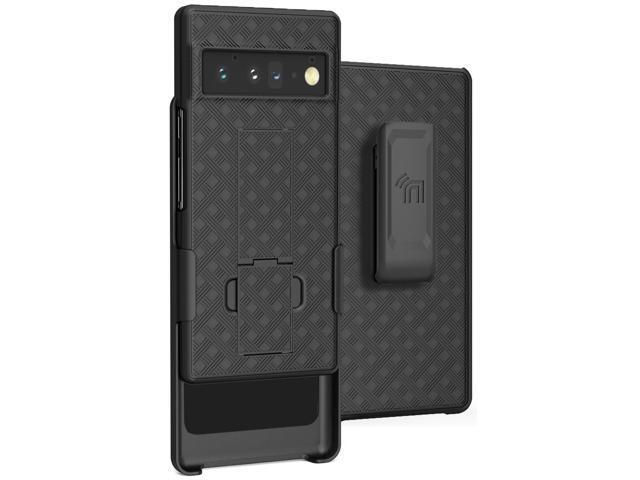 Black Hard Case Cover Stand and Belt Clip Holster Combo for Google Pixel 6 Pro