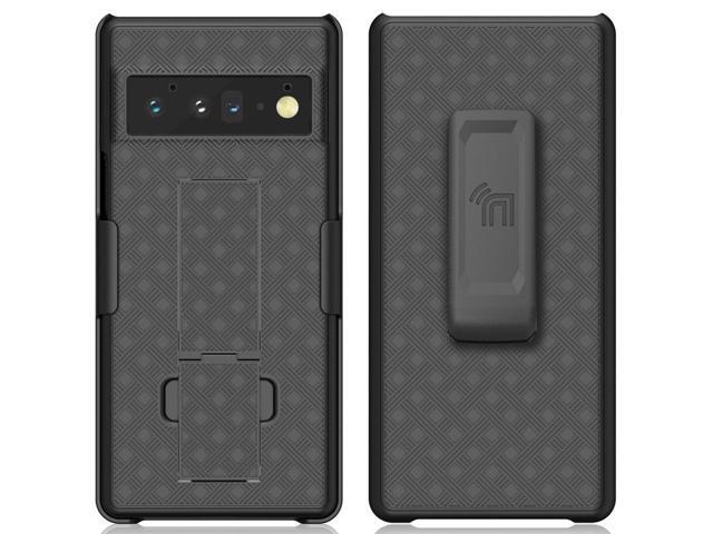Black Hard Case Cover Stand and Belt Clip Holster Combo for Google Pixel 6 Pro