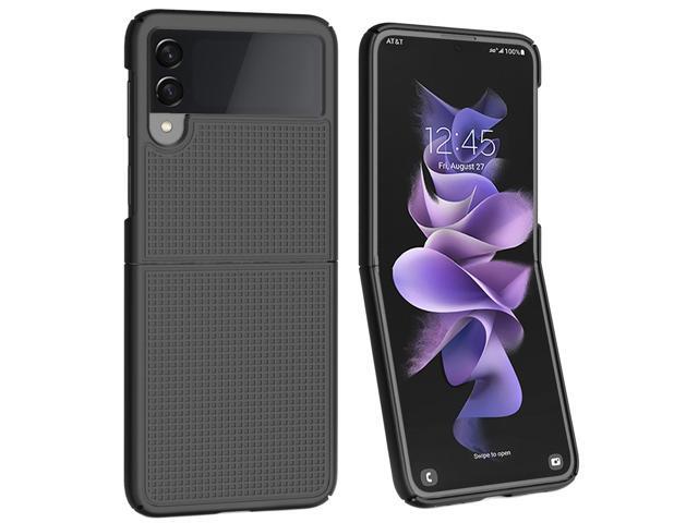 Black Grid Textured Hard Case Slim Phone Cover for Samsung Galaxy Z Flip 3 5G
