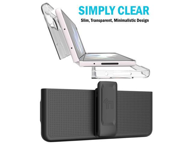 Clear Hard Case Cover and Belt Clip Holster Combo for Samsung Galaxy Z Fold 4 5G
