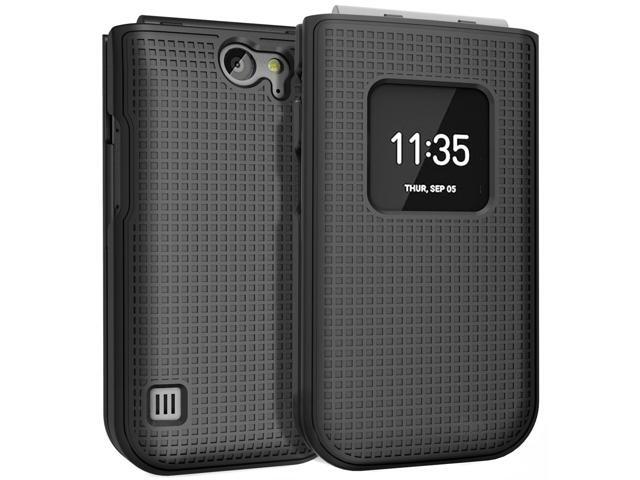 Black Grid Texture Case Slim Hard Shell Cover for Nokia 2720 V Flip Phone