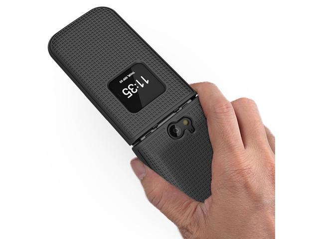 Black Grid Texture Case Slim Hard Shell Cover for Nokia 2720 V Flip Phone