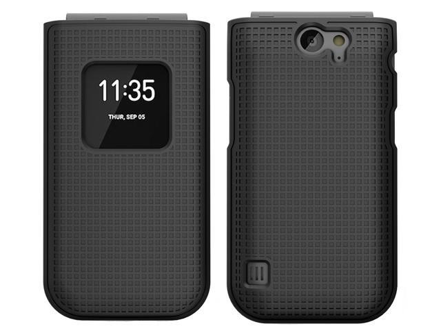Black Grid Texture Case Slim Hard Shell Cover for Nokia 2720 V Flip Phone