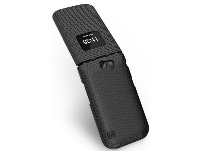 Black Grid Texture Case Slim Hard Shell Cover for Nokia 2720 V Flip Phone