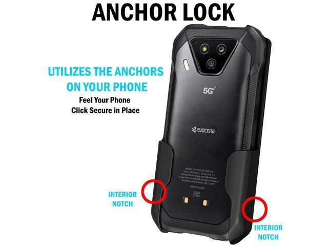 Black Anchor Lock Belt Clip Holster Case for Verizon Kyocera DuraForce Ultra 5G