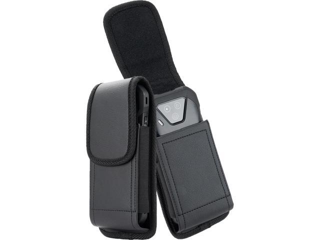 Black Leather Case Pouch Belt Loop Clip for Sonim XP10, DuraForce Ultra 5G