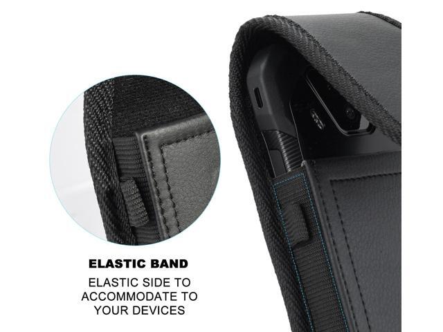 Black Leather Case Pouch Belt Loop Clip for Sonim XP10, DuraForce Ultra 5G