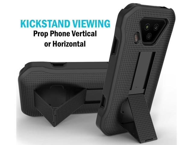Black Slim Hard Case Cover with Kickstand for Verizon Kyocera DuraForce Ultra 5G