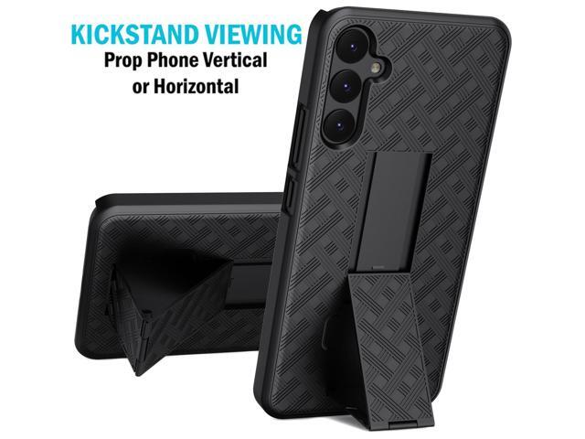 Black Hard Case Phone Cover Stand Belt Clip Holster for Samsung Galaxy A34 5G