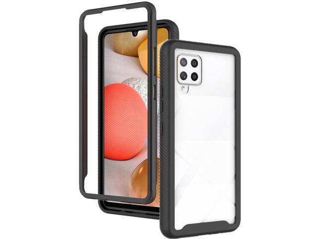 Black Rugged Case Clear Acrylic Hard Back Htbrid Cover for Samsung Galaxy A42 5G