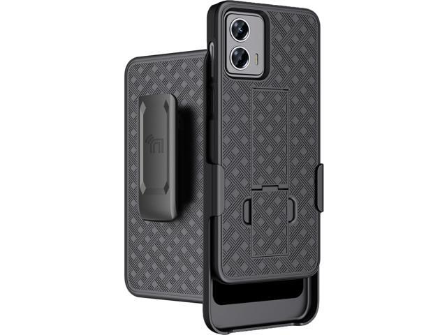 Black Hard Case Cover Stand and Belt Clip Holster for Motorola Moto G 5G 2023