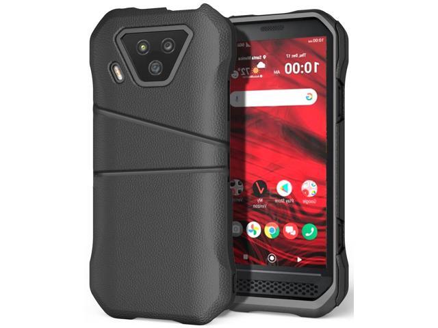 Black Leather Credit Card Slot Wallet Case Cover for Kyocera DuraForce Ultra 5G