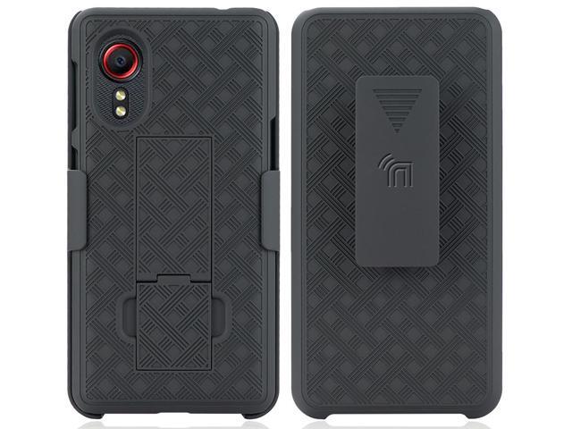 Black Case Kickstand Cover and Belt Clip Holster for Samsung Galaxy XCover 5