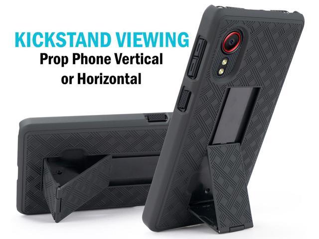Black Case Kickstand Cover and Belt Clip Holster for Samsung Galaxy XCover 5