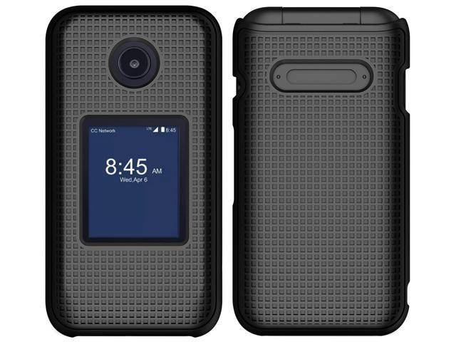 Black Grid Texture Hard Shell Case for Consumer Cellular Verve Snap Flip Phone