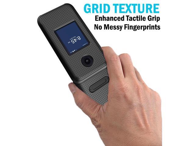 Black Grid Texture Hard Shell Case for Consumer Cellular Verve Snap Flip Phone