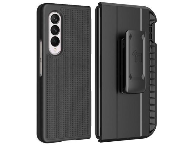 Black Case + Holster Belt Clip with S Pen Holder for Samsung Galaxy Z Fold 3 Black Case + Holster Belt Clip with S Pen Holder for Samsung Galaxy Z Fold 3
