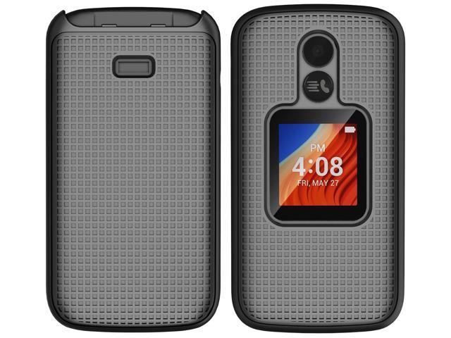 Black Grid Texture Hard Shell Case Cover for Alcatel TCL Flip 2 Phone (T408DL)