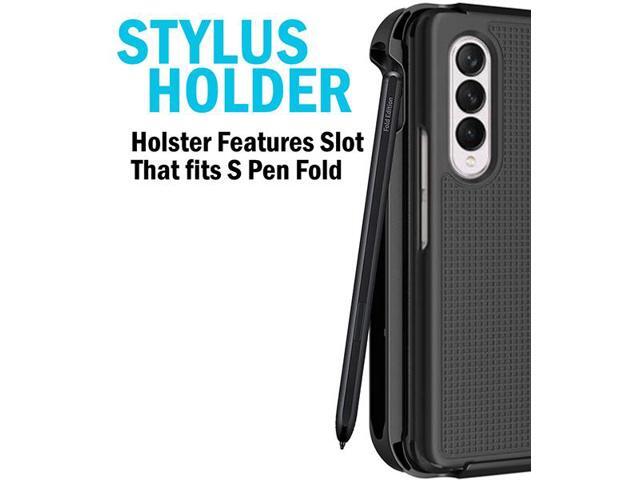 Bright Orange Case + Holster Belt Clip with S Pen Holder for Galaxy Z Fold 3