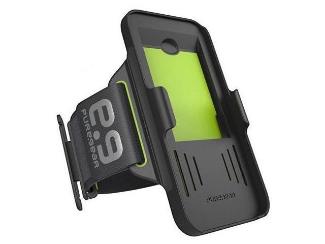 Armband and Slim Ribbed Case Combo for Apple iPhone SE 2022 2020 - Black