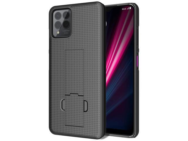 Black Grid Texture Slim Case Stand for T-Mobile REVVL 6 Pro 5G / REVVL 6X Pro