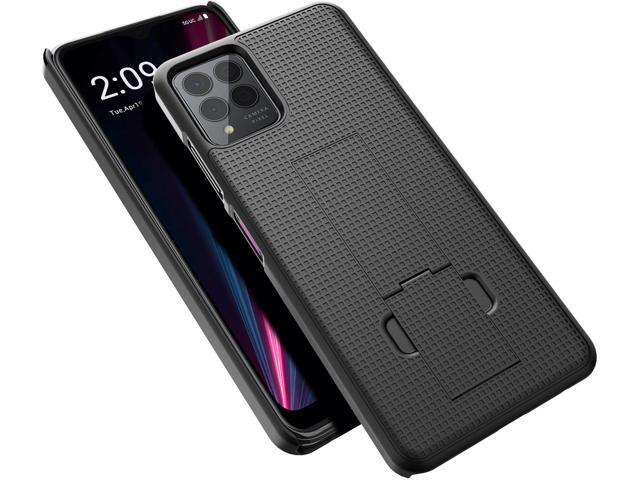 Black Grid Texture Slim Case Stand for T-Mobile REVVL 6 Pro 5G / REVVL 6X Pro