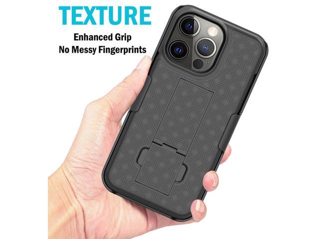 Black Hard Case Cover Stand and Belt Clip Holster for Apple iPhone 13 Pro Max