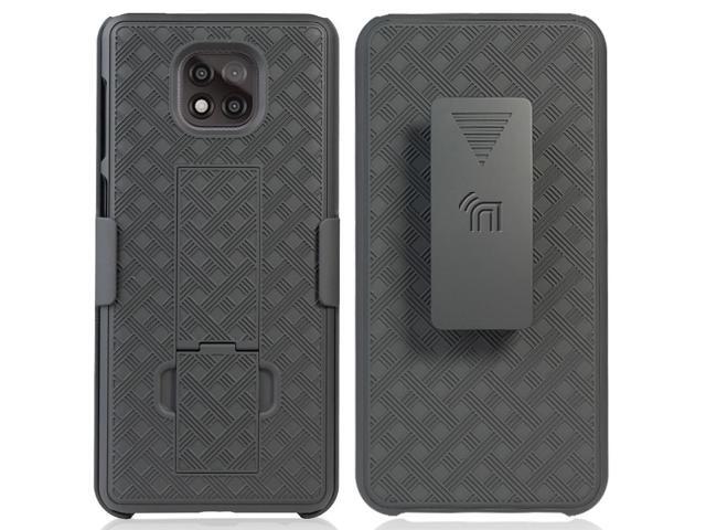 Black Case Kickstand Cover and Belt Clip Holster for Motorola Moto G Power 2021