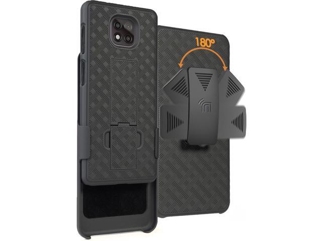 Black Case Kickstand Cover and Belt Clip Holster for Motorola Moto G Power 2021
