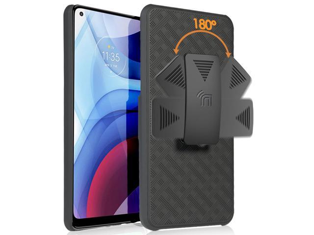 Black Case Kickstand Cover and Belt Clip Holster for Motorola Moto G Power 2021