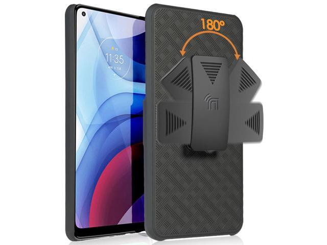 Black Case Kickstand Cover and Belt Clip for Motorola Moto G Stylus 4G 2021
