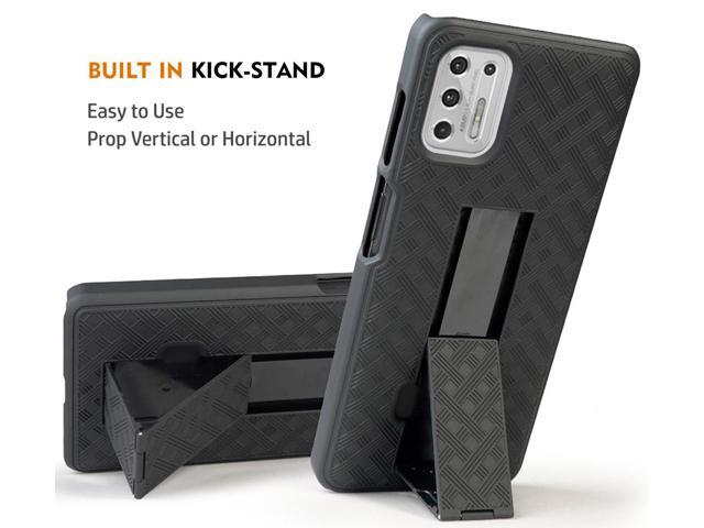 Black Case Kickstand Cover and Belt Clip for Motorola Moto G Stylus 4G 2021