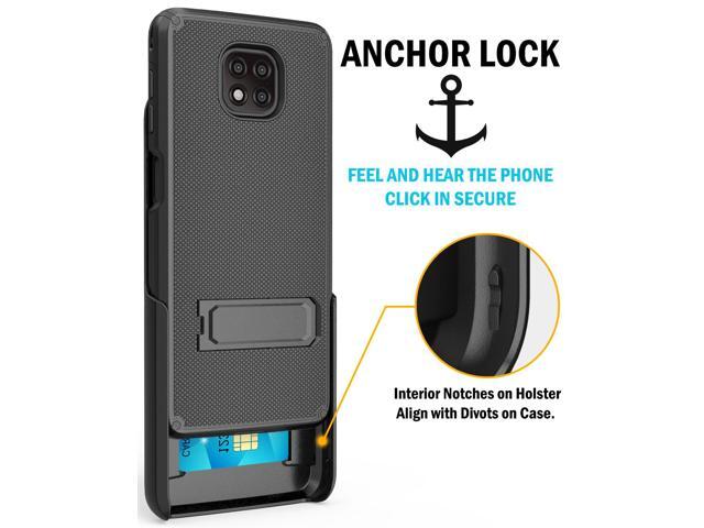 Dual Layer Black Case Cover Kickstand + Belt Clip for Motorola Moto G Power 2021