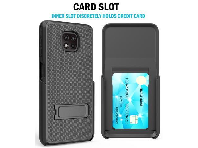 Dual Layer Black Case Cover Kickstand + Belt Clip for Motorola Moto G Power 2021