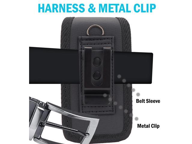 Black Leather Case Pouch Belt Loop Clip for Alcatel Go Flip 4 TCL Flip Pro Phone