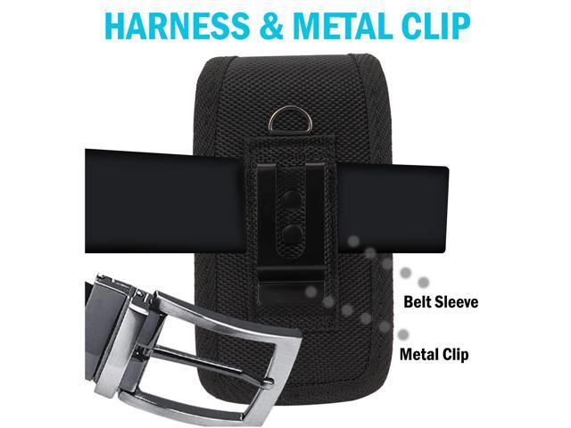 Black Canvas Case Pouch Belt Clip Harness for Consumer Cellular Iris Flip Phone