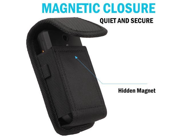 Black Canvas Case Pouch Belt Clip Harness for Consumer Cellular Iris Flip Phone