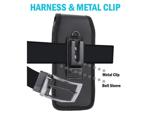 Black Leather Case Pouch Belt Clip Harness Loop for iPhone 15 14 13 12 XR Phone