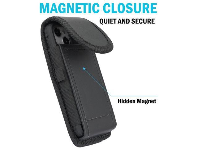 Black Leather Case Pouch Belt Clip Harness Loop for iPhone 15 14 13 12 XR Phone