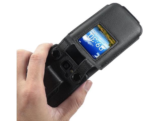 Black Leather Case Screen Cover Belt Clip for AT & T Cingular Flex Flip Phone