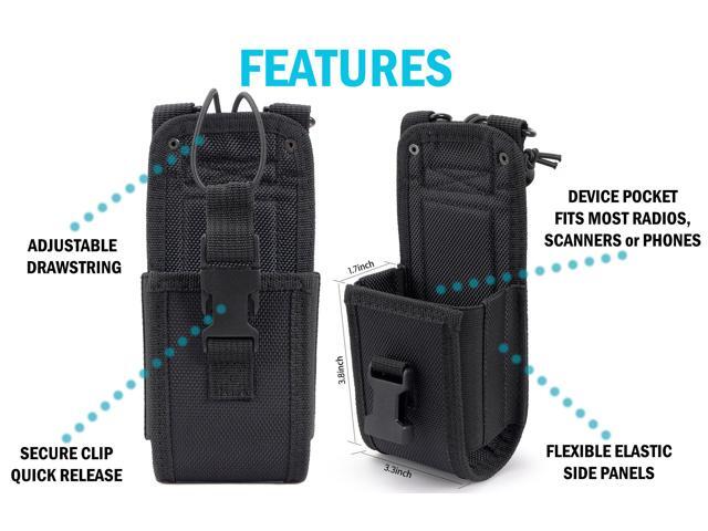 Black Rugged Nylon Pouch Belt Hip Case for Zebra TC77HL USPS Mobile Scanner