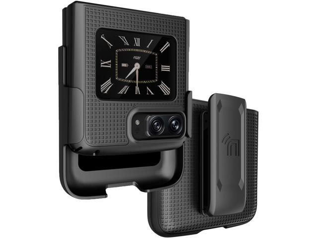 Black Hard Case Cover and Belt Clip Holster Combo for Motorola RAZR 3 5G (2022)