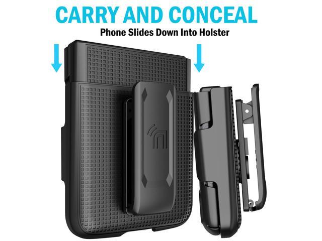 Black Hard Case Cover and Belt Clip Holster Combo for Motorola RAZR 3 5G (2022)