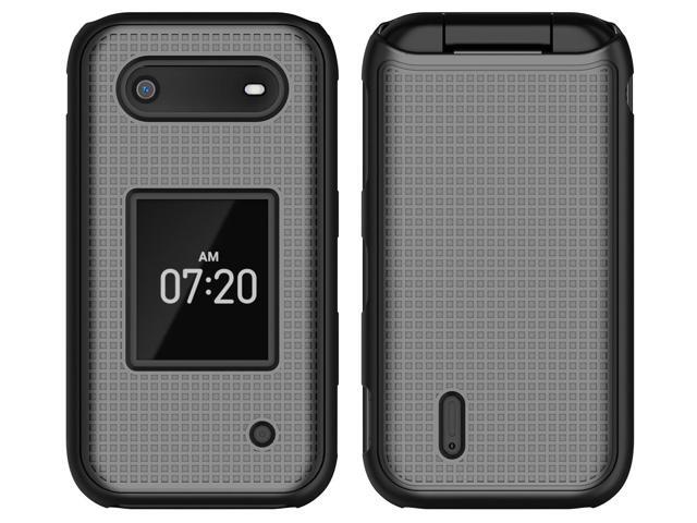 Black Grid Texture Hard Shell Case Cover for Nokia 2760 2780 Flip Phone N139DL