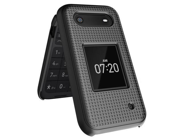 Black Grid Texture Hard Shell Case Cover for Nokia 2760 2780 Flip Phone N139DL