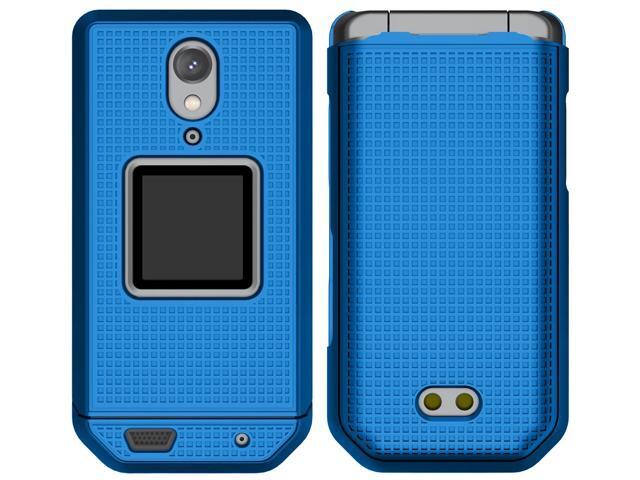 Blue Grid Texture Slim Hard Shell Case Protector Cover for CAT S22 Flip Phone